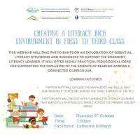 Creating a Literacy rich environment in First to Third Class