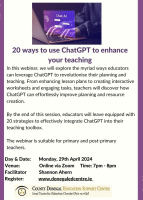 20 ways to use ChatGPT to enhance your teaching