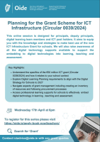 Planning for the Grant Scheme for ICT Infrastructure (Circular 0039/2024)